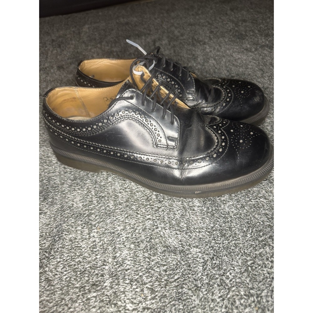 Dr Martens 3989 Brogue Wingtip Oxford Shoes Black Leather Mens 10 UK 9 AW004